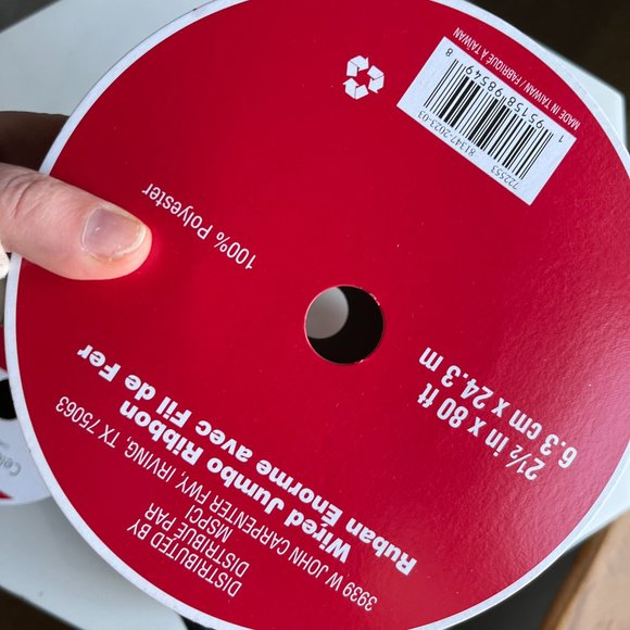 Wired Christmas -‎ Holiday Fabric Ribbon Rolls – 1 Jumbo and 4 Standard (New) - Picture 10 of 10